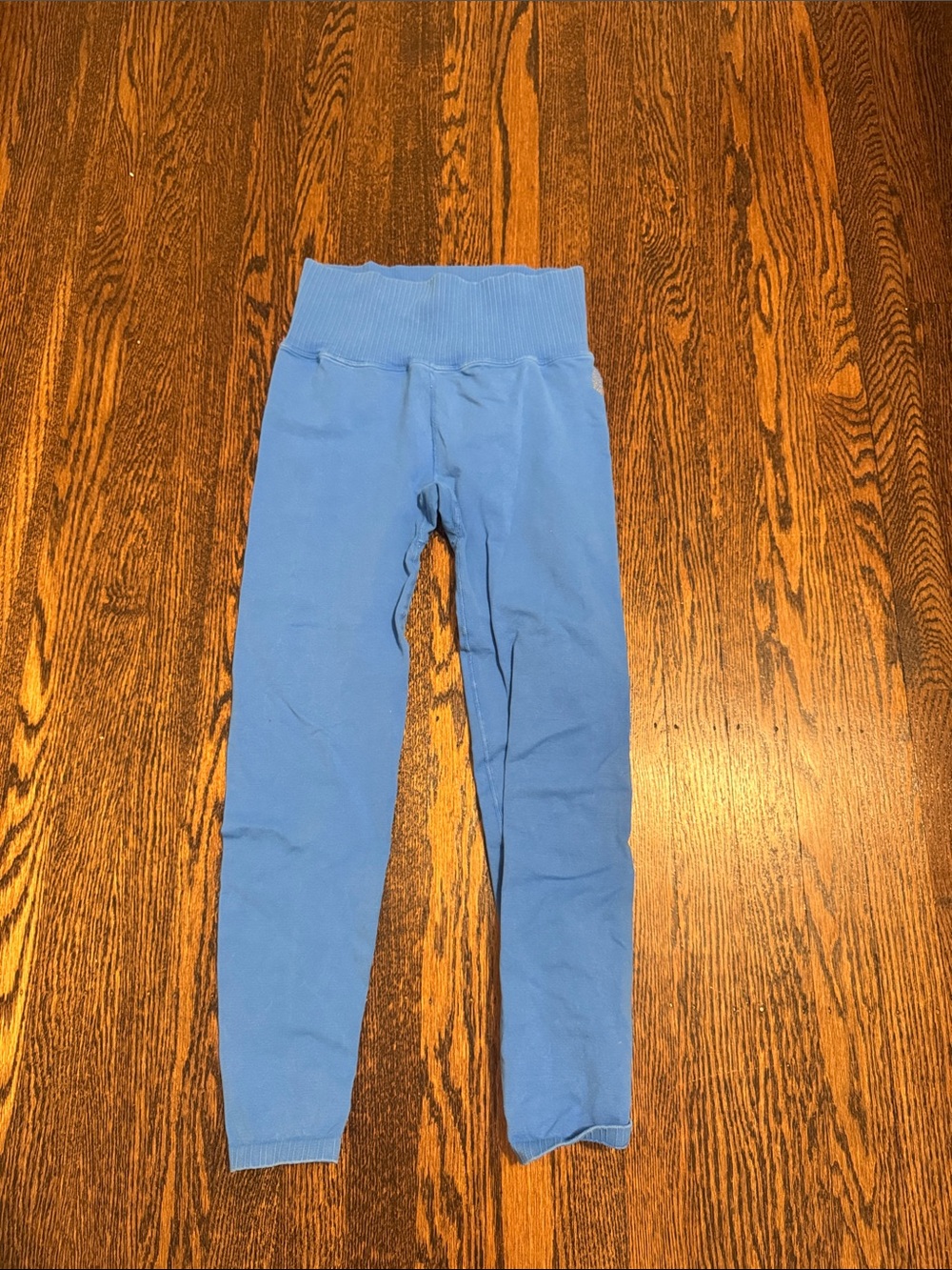 FP Movement by Free People Light Blue Rib-Waist Leggings
